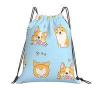 Sac à dos de sport à cordon de serrage, motif chien Corgi Kawaii, résistant à l'eau, pour femmes et hommes