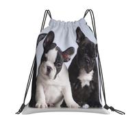 Sac à dos de sport à cordon de serrage, motif chiots bouledogues français, résistant à l'eau, pour femmes et hommes