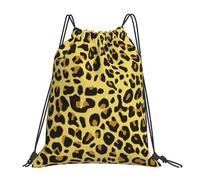 Sac à dos de sport à cordon de serrage, motif léopard jaune guépard, sac de sport résistant à l'eau pour femmes et hommes
