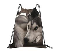Sac à dos de sport à cordon de serrage pour chien Husky, résistant à l'eau, pour femmes et hommes