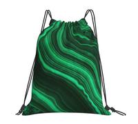 Sac à dos de sport à cordon de serrage, texture malachite, résistant à l'eau, pour femmes et hommes