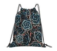 Sac à dos de sport à cordon imprimé de plantes succulentes fraîches, sac de sport résistant à l'eau pour femmes et hommes