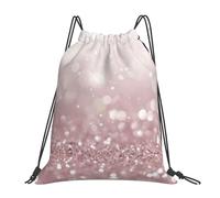 Sac à dos de sport à cordon imprimé paillettes roses, sac de sport résistant à l'eau pour femmes et hommes