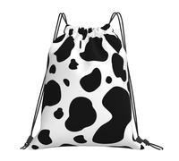 Sac à dos de sport à cordon imprimé vaches, sac de sport résistant à l'eau pour femmes et hommes
