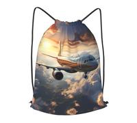 Sac À Dos De Sport Les Avions Prennent Leur Envol Réglable Sac De Cordon Leger Sacs À Cordon De Serrage pour Vacances Voyage Plage 39X46Cm