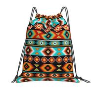 Sac À Dos De Sport Motifs Ethniques Aztèques Réglable Sac À Dos À Cordon De Serrage Résistant Natation Sac Cordon De Sport pour École Fußball Voyage 39X46Cm