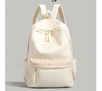 Sac à dos de style doux et léger, essentiel polyvalent pour les trajets et le campus ! Confortable à porter sans pression sur les épaules, la poche avant est décorée d'un patchwork à carreaux frais, a