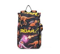 Sac à dos de tennis pour adultes - Grand sac de rangement - Robot Dino rugissant T-rex orange noir - 3 raquettes de badminton - Housse pour homme et femme - Tennis Sport Mochila Denis para Mujer