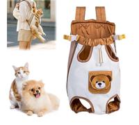 Sac à dos de transport avant pour chat, sac de voyage mains libres pour | Sac de transport respirant avec ajustement réglable, laisse, support pour pattes extérieures pour petits chiens et chats