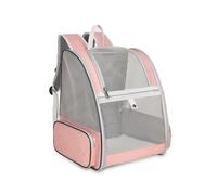 Sac à dos de transport chien/chat pliable AIMOONSA 38×32×42 cm - Maille respirante, structure métallique, rose