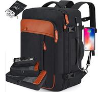 Sac à dos de transport extra large 40 L approuvé par les vols pour homme et femme, grand sac à dos extensible avec 4 cubes d'emballage, Noir (sac à dos avec 3 cubes d'emballage), XL