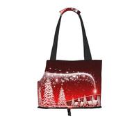 Sac à dos de transport pour animal domestique avec inscription Merry Christmas Snow Stars - Sac à dos de transport pour animal domestique - Sac à dos fourre-tout pour le métro/le magasinage/la
