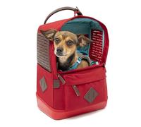 Sac à Dos de Transport pour Chien et Chat Kurgo Nomad, Attache de sécurité intérieure, Fond étanche, Double poignées de Transport, pour Animaux jusqu'à 6.8 kg - Rouge