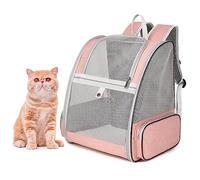 Sac à dos de transport pour chiens, chats et chiots, entièrement ventilé, approuvé par les compagnies aériennes, conçu pour les voyages, la randonnée, la marche en plein air (rose)