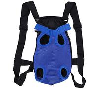 Sac À Dos De Transport pour Chiens Sac Ventral À La Mode pour Animaux À Cinq Trous 25-45cm (Couleur : Bleu, Taille : S)