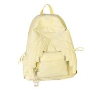 Sac à dos de transport quotidien avec accent matelassé sur le devant, disposition de poche prête à l'école, supports de poignée supérieure, pendentif breloque, beige, One Size, Beauté de masse