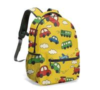 Sac à dos de transport vibrant de 40,6 cm - Illustration plate - Motif voitures, trains, avions, 01, L, Décontracté