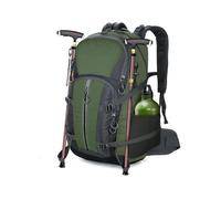 Sac à dos de trekking - 42L - nylon imperméable - ceinture ventrale - vert olive
