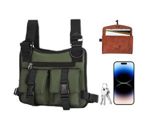 Sac À Dos De Vêtements De Travail, Sac À Poitrine Dissimulé, Gilet De Course Léger, Matériel Industriel Robuste, Conception De Fronde Confortable, 25 Cm, Pour Le Camping, Les Voyages Ou Usage Quotidie