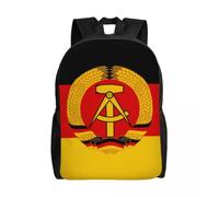 Sac à dos de voyage avec drapeau de l'Allemagne de l'Est, cartable pour ordinateur portable, cartable pour l'école, sac à dos pour l'université, cartable pour ordinateur portable, carta Noir
