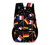 Sac à dos de voyage décontracté avec bretelles réglables et drapeaux de l'amitié franco-allemande