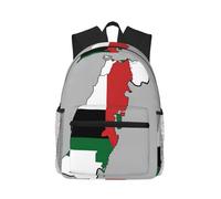 Sac à dos de voyage élégant avec drapeau de l'État de Palestine 03 - Léger - Protection de l'eau - Pour ordinateur portable - Pour le travail - Noir - Taille unique - Noir, Noir , Rozmiar uniwersalny