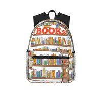 Sac à dos de voyage élégant avec étagère à livres drôle et échelle - Sac à dos léger pour ordinateur portable avec protection contre l'eau pour l'université, les affaires, le travail, noir, taille
