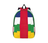 Sac à dos de voyage en toile avec drapeau de l'Afrique centrale pour ordinateur portable, anti-eau et sangles ergonomiques pour le travail universitaire, Noir , S