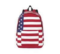 Sac à dos de voyage en toile avec motif drapeau américain pour ordinateur portable, protection contre l'eau et sangles ergonomiques pour le travail d'affaires pour l'université, Noir , M