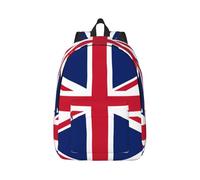 Sac à dos de voyage en toile avec motif drapeau britannique pour ordinateur portable, protection contre l'eau et sangles ergonomiques pour le travail d'affaires pour l'université, Noir , M