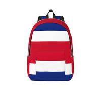Sac à dos de voyage en toile avec motif drapeau du Costa Rica pour ordinateur portable, protection contre l'eau et sangles ergonomiques pour le travail d'affaires pour l'université, Noir , S