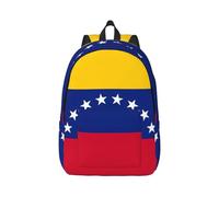 Sac à dos de voyage en toile avec motif drapeau du Venezuela, protection contre l'eau et sangles ergonomiques pour le travail et l'université, Noir , S
