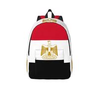 Sac à dos de voyage en toile avec motif drapeau égyptien pour ordinateur portable, protection contre l'eau et sangles ergonomiques pour le travail d'affaires pour l'université, Noir , S