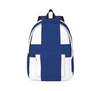 Sac à dos de voyage en toile avec motif drapeau finlandais pour ordinateur portable, protection contre l'eau et sangles ergonomiques pour le travail d'affaires pour l'université, Noir , M