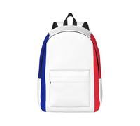 Sac à dos de voyage en toile avec motif drapeau français pour ordinateur portable, protection contre l'eau et sangles ergonomiques pour le travail d'affaires pour l'université, Noir , M