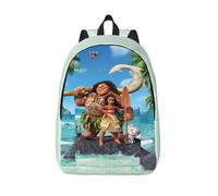 Sac à dos de voyage en toile personnalise avec papier peint Moana Anime pour hommes et femmes, cartable d'ordinateur, sac à dos pour etudiants Noir