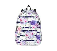 Sac à dos de voyage en toile rayée pour ordinateur portable, protection contre l'eau et sangles ergonomiques pour le travail d'affaires pour l'université, Noir , M
