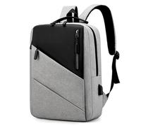 Sac à Dos de Voyage Hommes, Vols Bagages à Main Approuvés | Résistant à l'eau Avec Port de Charge USB Extérieur, Sport, Décontracté, Sac à Dos de Journée, Cartable, Femmes et Hommes, Light gray