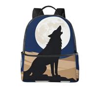 Sac à dos de voyage léger avec housse pour ordinateur portable Motif loup solitaire mystérieux | Bretelles rembourrées confortables. Plusieurs poches. Idéal pour un usage quotidien.