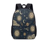 Sac à dos de voyage motif cactus céleste soleil et lune 43,2 cm pour enfants, étudiants, plantes du désert, paysage mystique cosmique, 05, L, Minimaliste