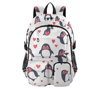 Sac à dos de voyage motif pingouin coquin, sac à dos simple pour l'école
