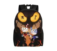 Sac à dos de voyage Mugman Cuphead pour homme et femme, idéal pour le camping, le travail, la journée ou le quotidien, style décontracté, idéal pour les carnets de notes, avec dess Noir