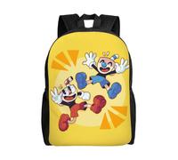 Sac à dos de voyage Mugman Cuphead pour homme et femme, idéal pour le camping, le travail, la journée ou le quotidien, style décontracté, idéal pour les carnets de notes, avec dessin an Noir