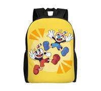 Sac à dos de voyage Mugman Cuphead pour homme et femme, idéal pour le camping, le travail, la journée ou le quotidien, style décontracté, idéal pour les carnets de notes, avec dess Noir