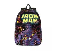 Sac à dos de voyage personnalise Iron Man - The Hollow Man en toile pour femmes et hommes, sac à dos d'ecole pour ordinateur, sac à dos pour etudiants Noir