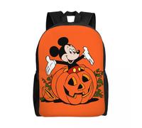 Sac à dos de voyage personnalisé Minnie Mickey Mouse pour homme, cartable d'ordinateur, Donald Duck, tarte à la citrouille, sac à dos pour étudiant Noir