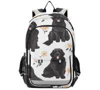 Sac à dos de voyage pour enfants de 8 à 12 ans : sacs à livres de grande capacité pour adolescents filles garçons dans des couleurs assorties Dessin animé Terre-Neuve Chiens Blanc