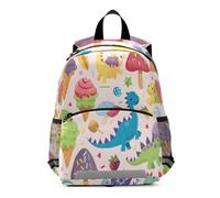 Sac à dos de voyage pour enfants - Motif dinosaure - Couleur vive - Crème