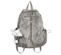 Sac à dos de voyage pour femme, sac à dos d'école, sac à dos assorti en nylon pour filles pour tous les jours, gris