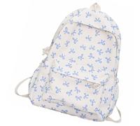 Sac à dos de voyage pour femmes et filles Grande capacité Sac à dos décontracté école Beaux nœuds Beaux nœuds Étudiants École Grande capacité pour la vie quotidienne, bleu